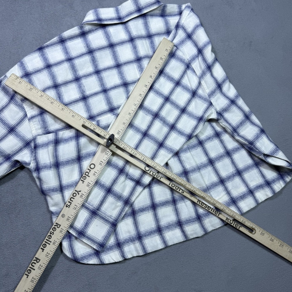 Madewell Flannel Shirt Womens S Short Boxy Slouchy Oversized Plaid Boho NEW - Picture 7 of 7